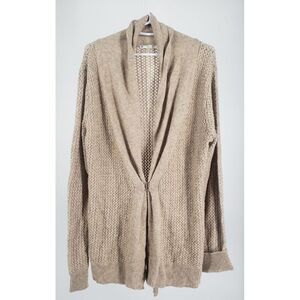 Sioni Anthropologie Size M Ivory Cardigan w/ Front Hook Closure Texture Wea Knit
